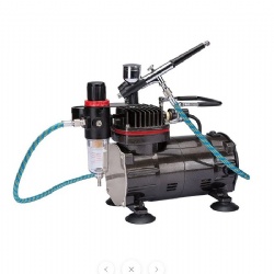 Airbrush Kit - 1/5 HP Piston  Air Compressor Kit, 0.3mm Nozzle Diameter Gravity Feed Airbrush