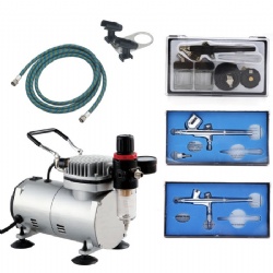 Airbrush Kit Spray Gun With Air Compressor Dual-Action Spray Air Brush