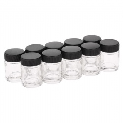 Airbrush Glass Bottles 3/4oz 22cc Air Brush Bottle Jars with Plastic Lid Using on Airbrush